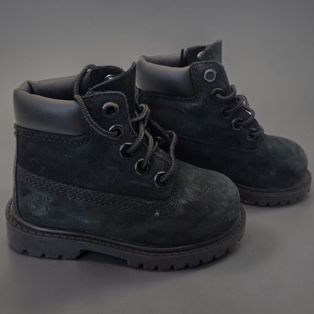 Timberland Premium Toddler Black Nubuck Waterproof Boots 12807 Size 5
